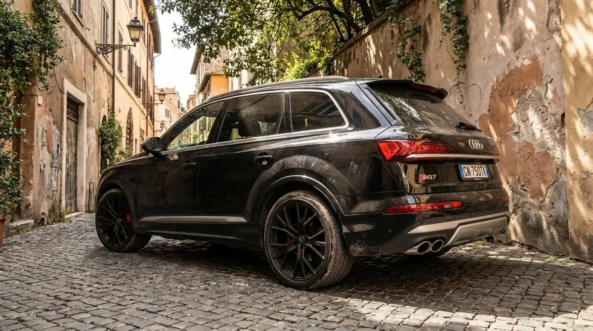 Audi SQ7 7seater 2023, vue avant — Monaco Super Car Rental, Monaco. Audi SQ7 7seater à Monaco L'Audi SQ7 7seater 2023 est proposée à la location à Monaco en…