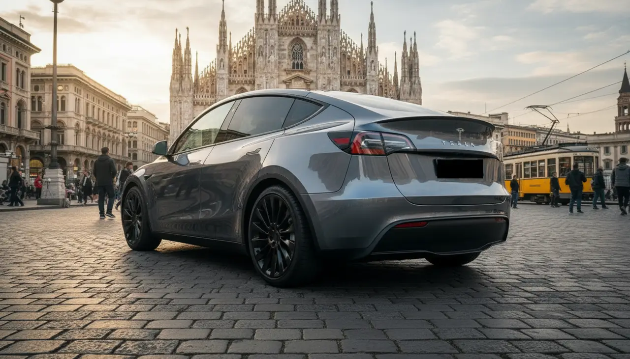 Tesla Model Y Long Range 2023, extérieur — Monaco Super Car Rental, Monaco. La Tesla Model Y Long Range 2023 est un choix particulièrement pertinent pour circuler à…